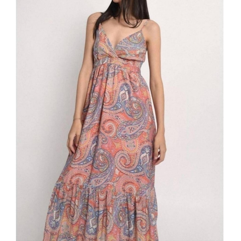 Molly Bracken Isabelle Paisley Print Maxi Dress- size M